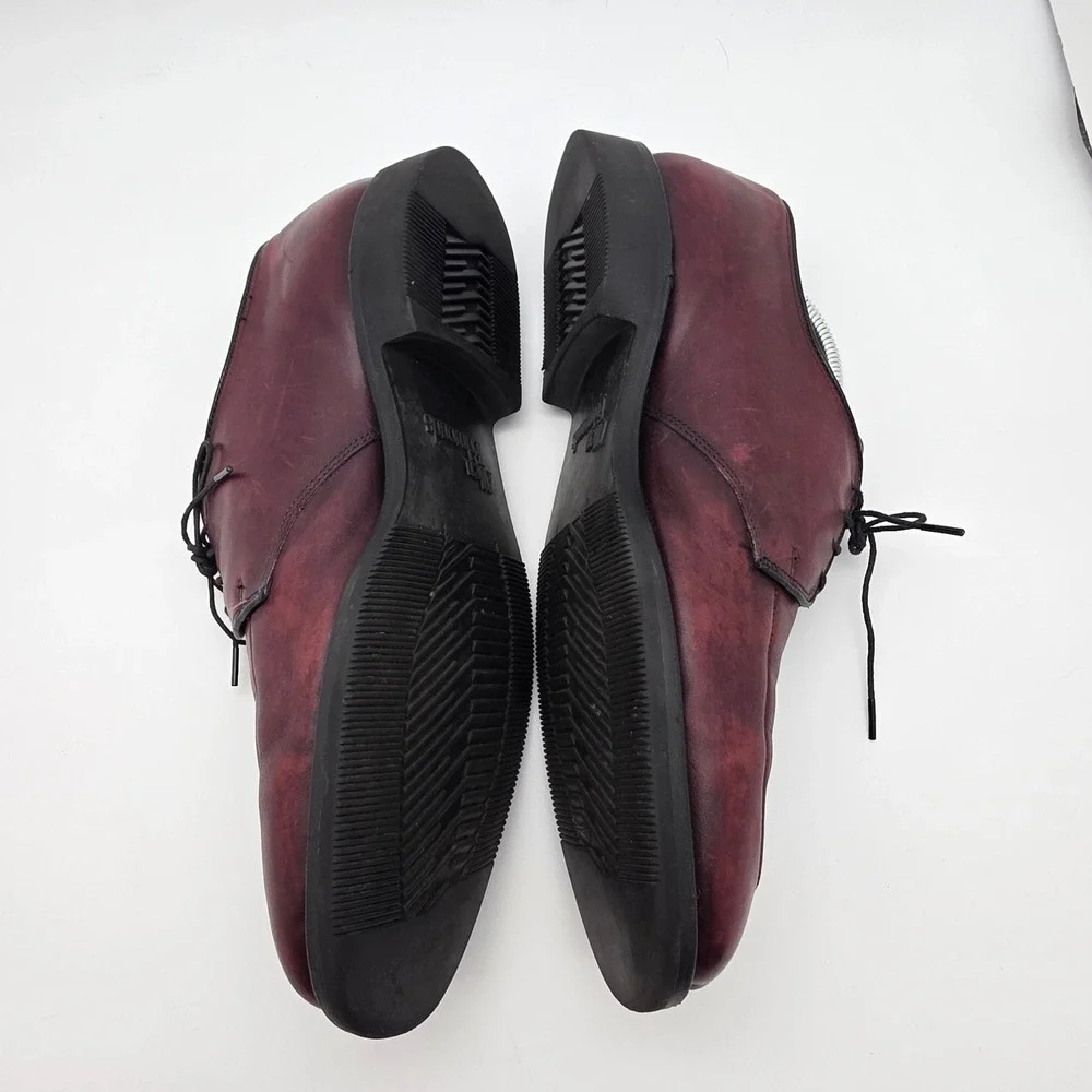 Allen Edmonds Derby Men 9.5 Burgundy Leather Split Toe Made in USA Dress Shoes